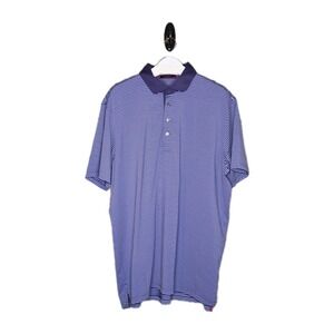 Greyson Men's Golf Shirt Purple with Dark Stripes Sz XXL Athleisure Polo Collar